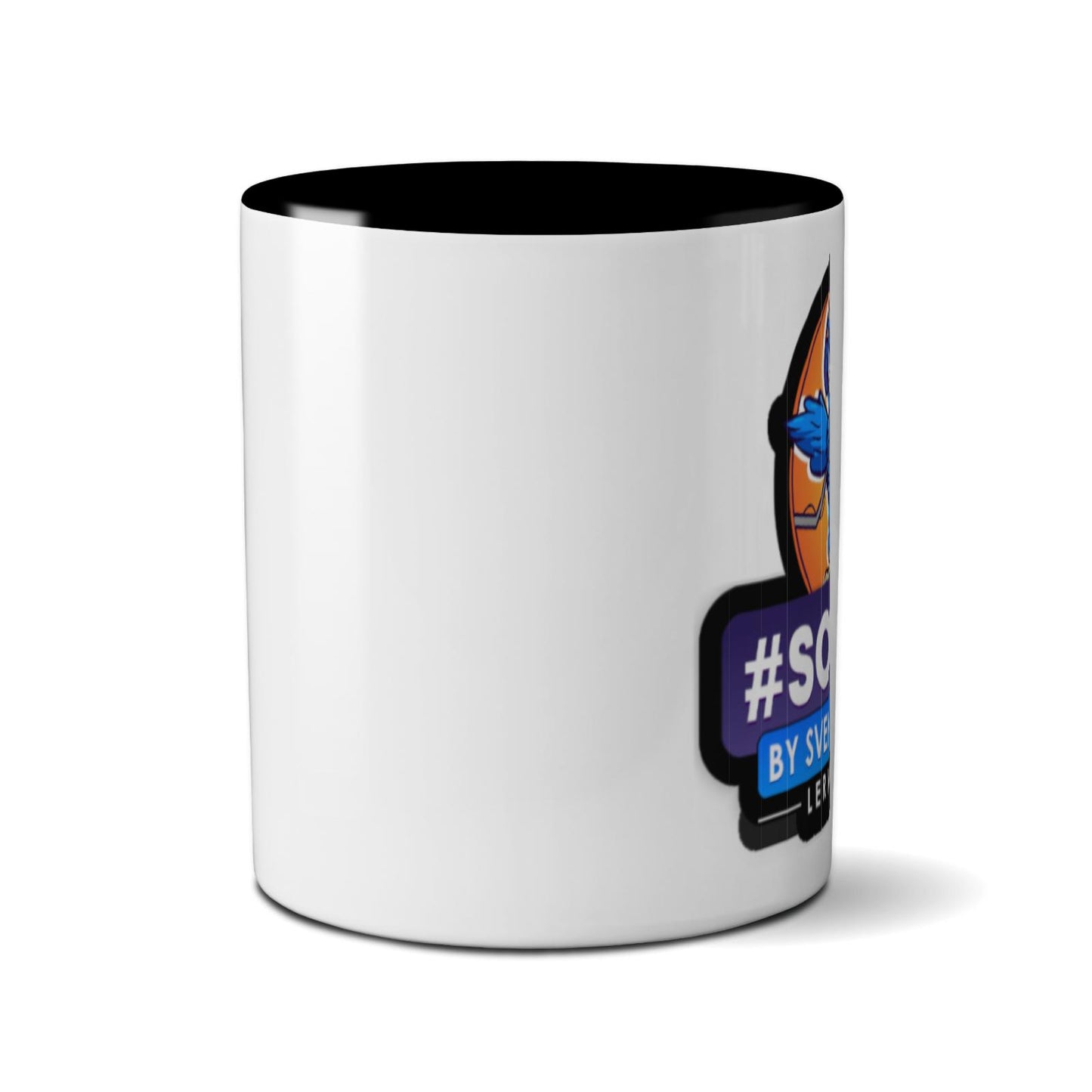 Tasse farbig - Logo mit schwarzem Rand