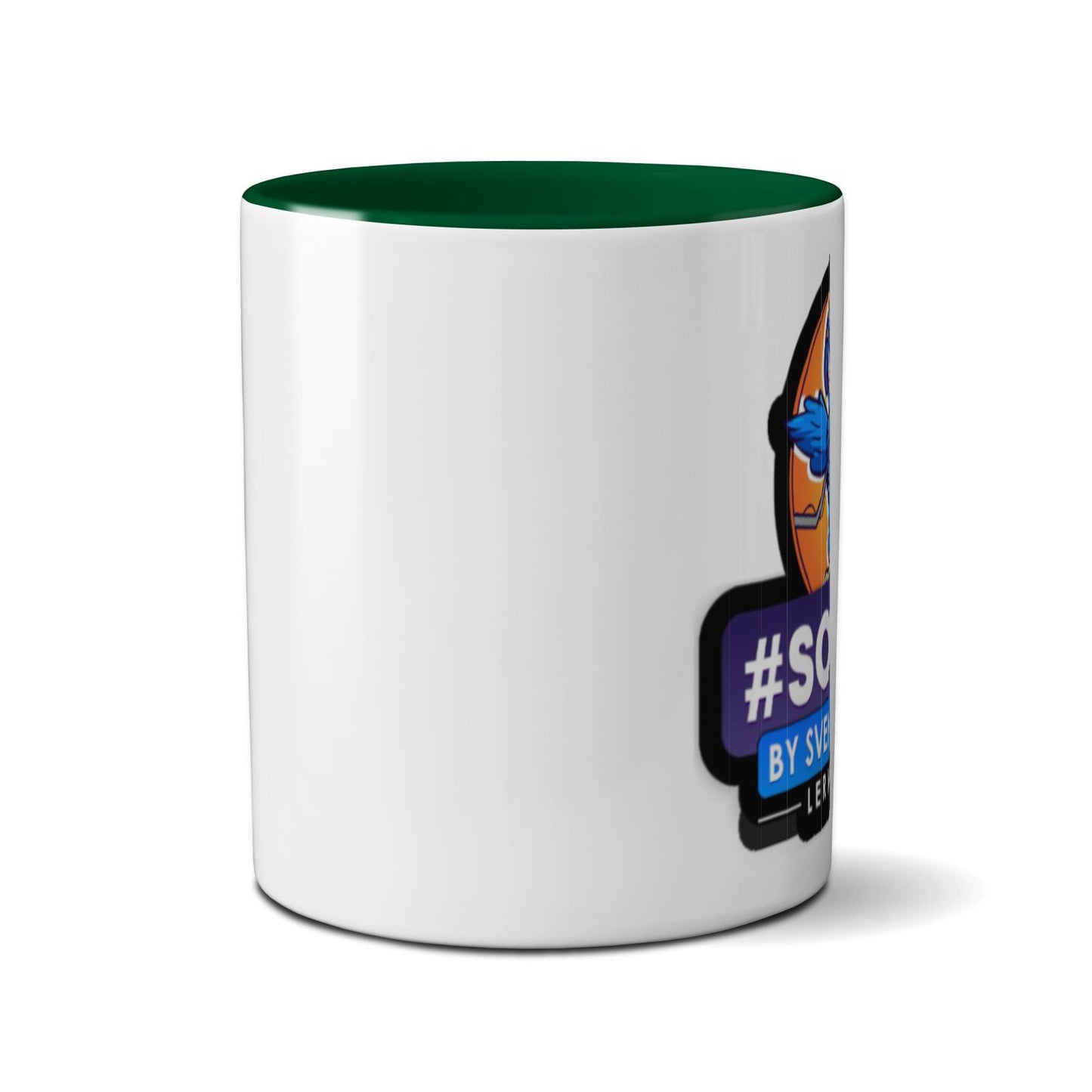 Tasse farbig - Logo mit schwarzem Rand