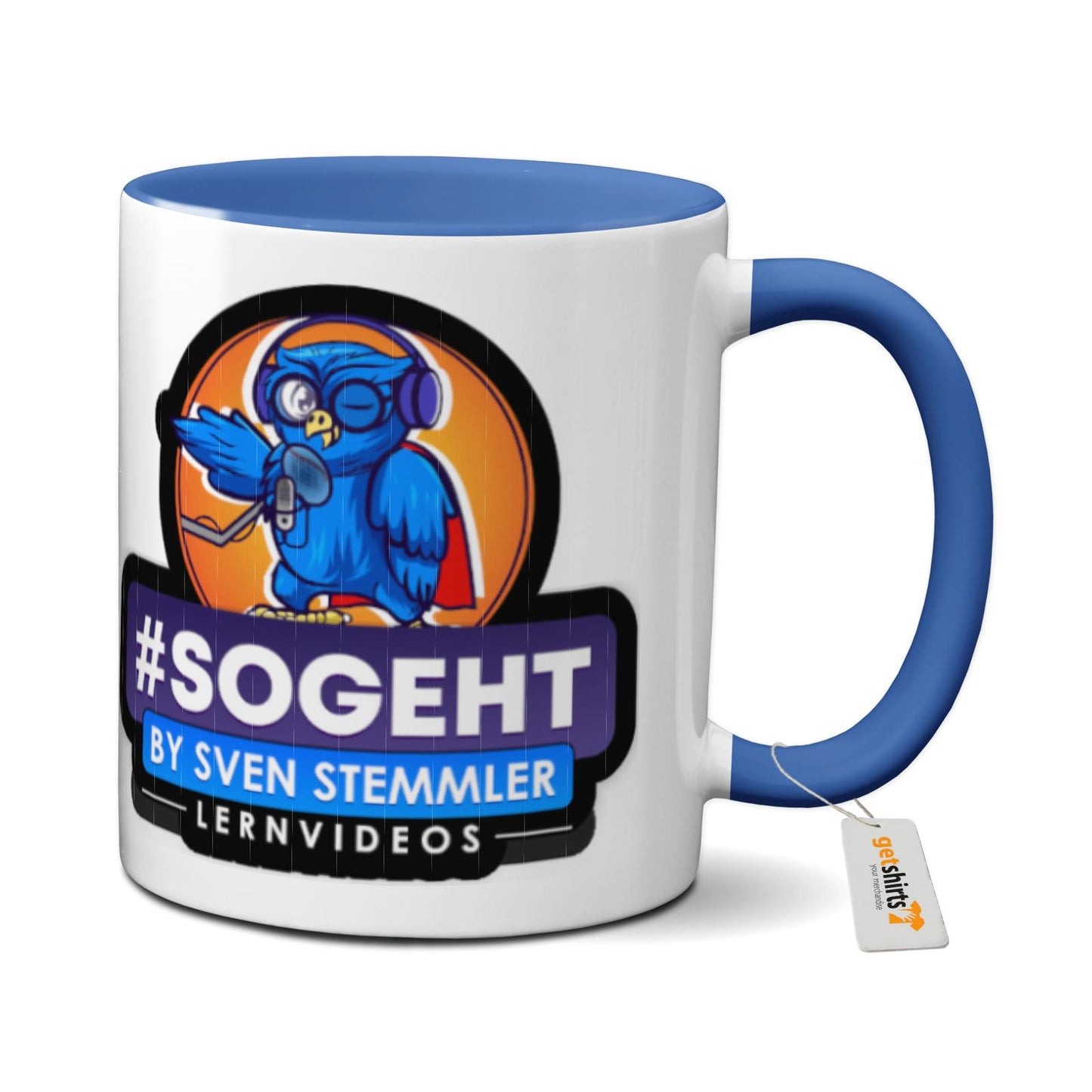 Tasse farbig - Logo mit schwarzem Rand