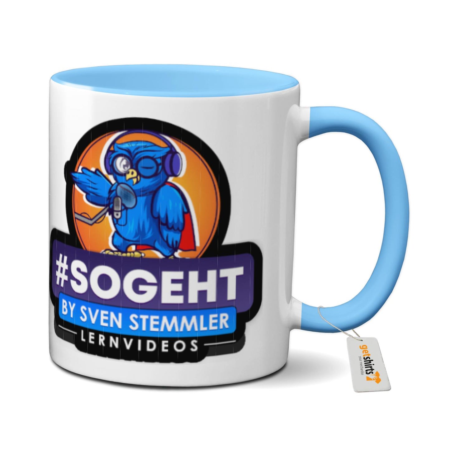 Tasse farbig - Logo mit schwarzem Rand