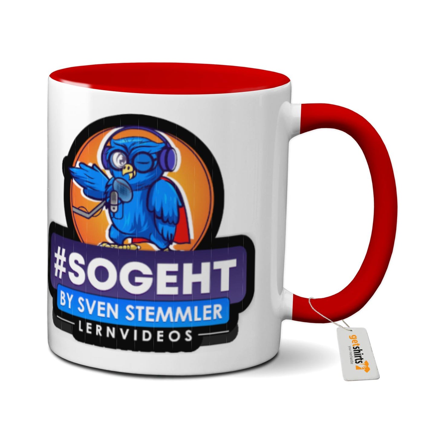 Tasse farbig - Logo mit schwarzem Rand