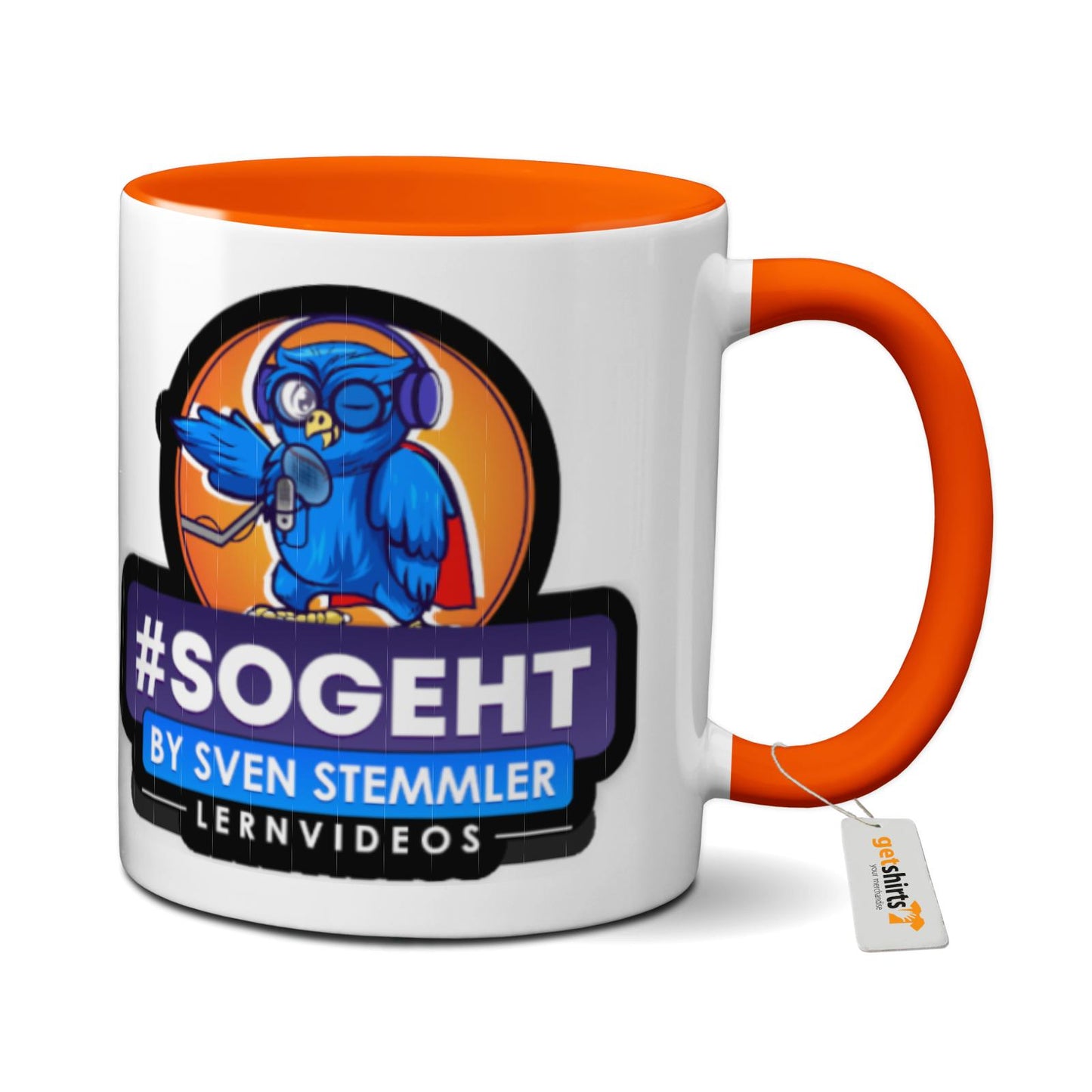 Tasse farbig - Logo mit schwarzem Rand