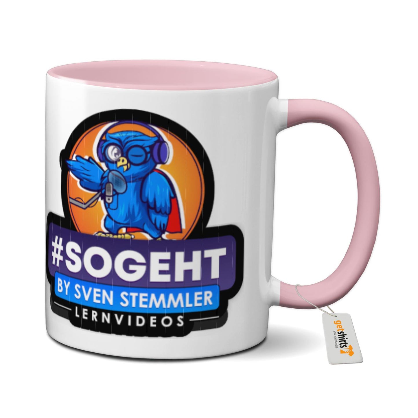Tasse farbig - Logo mit schwarzem Rand