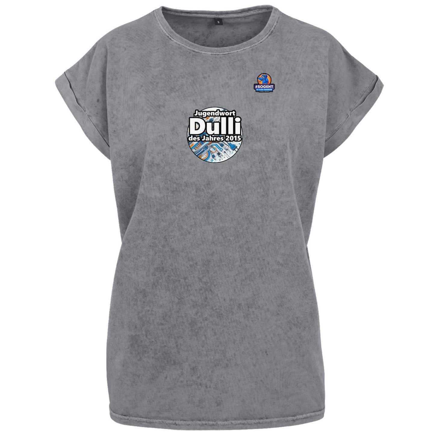 Ladies Acid Washed Extended Shoulder Tee - Jugendwort Dulli