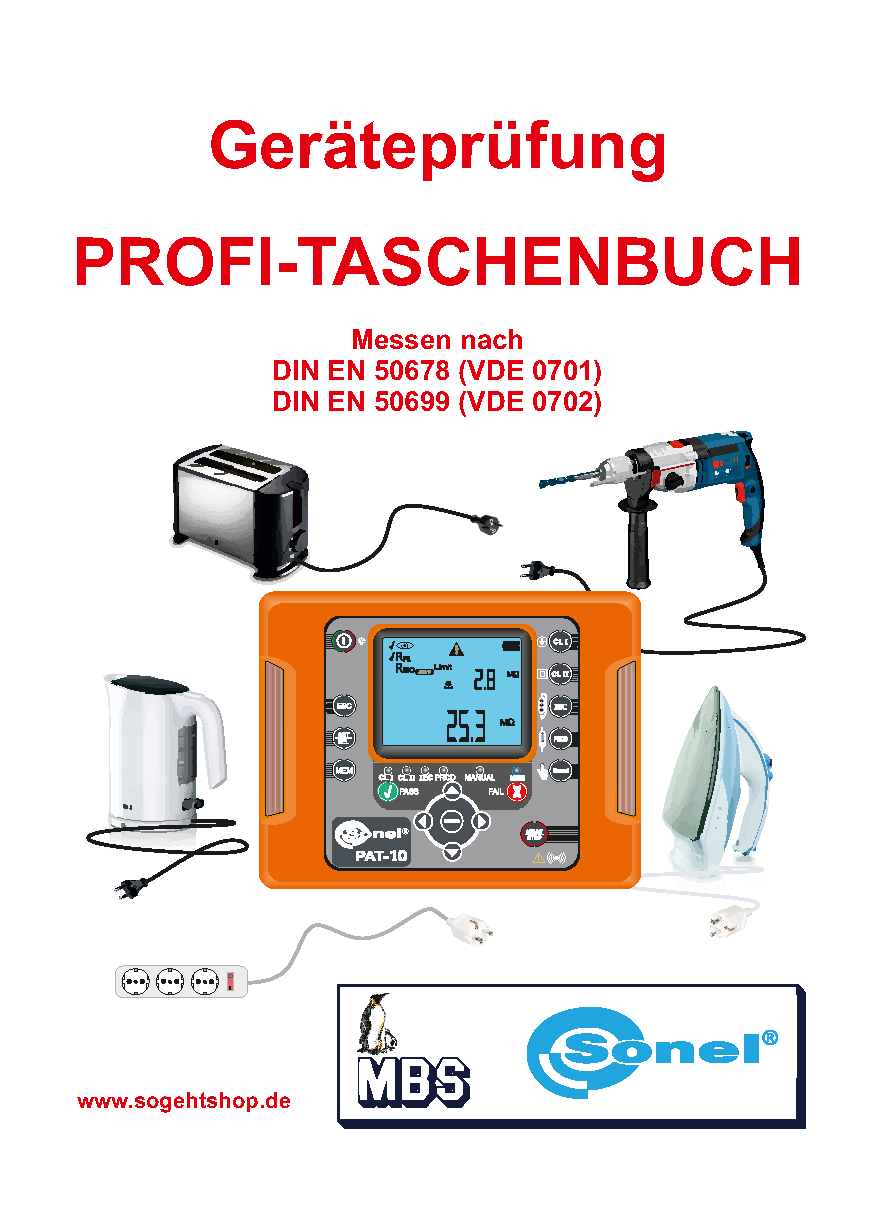 Profi-Taschenbuch: Geräteprüfung mit Sonel – DIN EN 50678 / DIN EN 50699