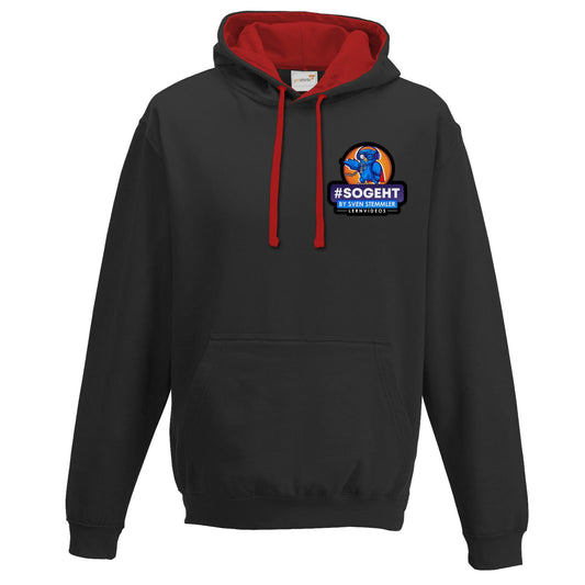 Two-Tone Hoodie - Logo mit schwarzem Rand