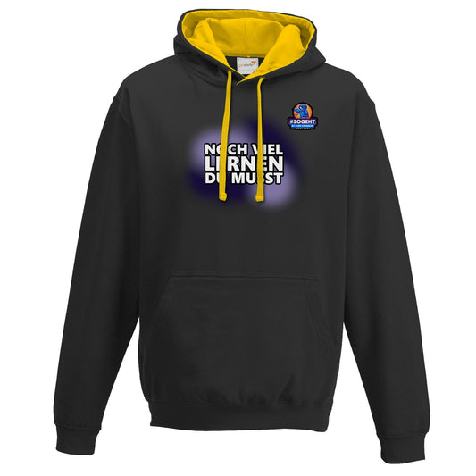 Two-Tone Hoodie - Noch viel lernen du musst (bunt)