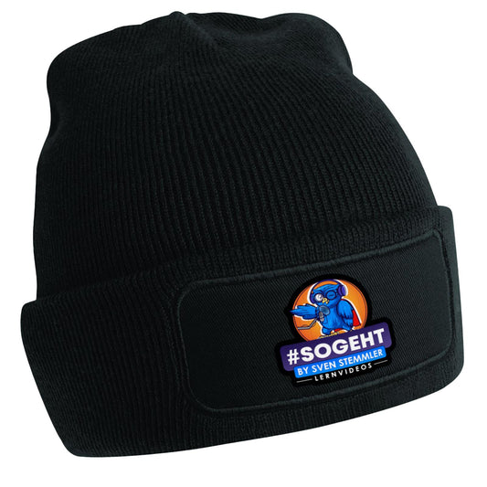 Patch Beanie  - Logo mit schwarzem Rand